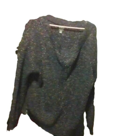 Blue w/multi colored specks sweater, Elegant sweater stylish festival fun plus - Picture 7 of 7